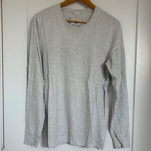 REIGNING CHAMP Men's Light Grey Long Sleeve Shirt, Size M